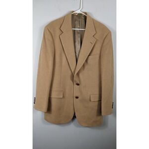 Evan Picone Men's Camel‑Tone Wool Blend Blazer 42L – Classic 2‑Button Sport Coat